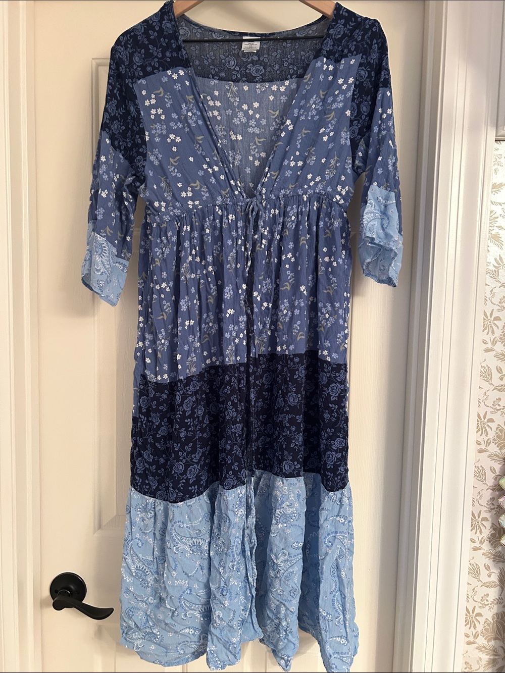 Blue floral kimono